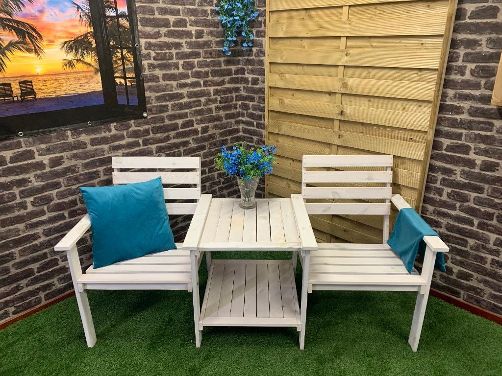 Duo zit Romeo Tete a Tete, Tuin en Terras, Tuinbanken, Nieuw, Hout, Ophalen