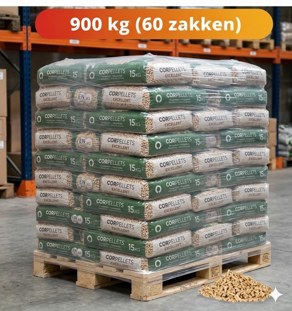 Corpellets Excellent Premium Houtpellets, Tuin en Terras, Haardhout, Minder dan 3 m³, Ophalen of Verzenden