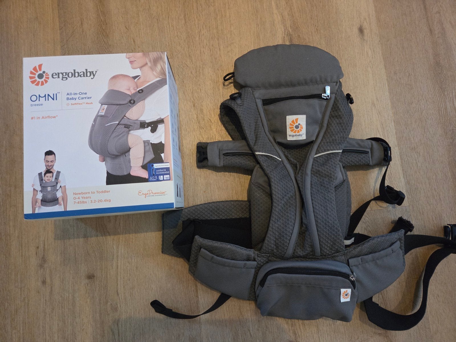 Ergobaby Omni Breeze gray, Kinderen en Baby's, Babydragers en Draagdoeken, Overige merken, Ophalen of Verzenden, Zo goed als nieuw