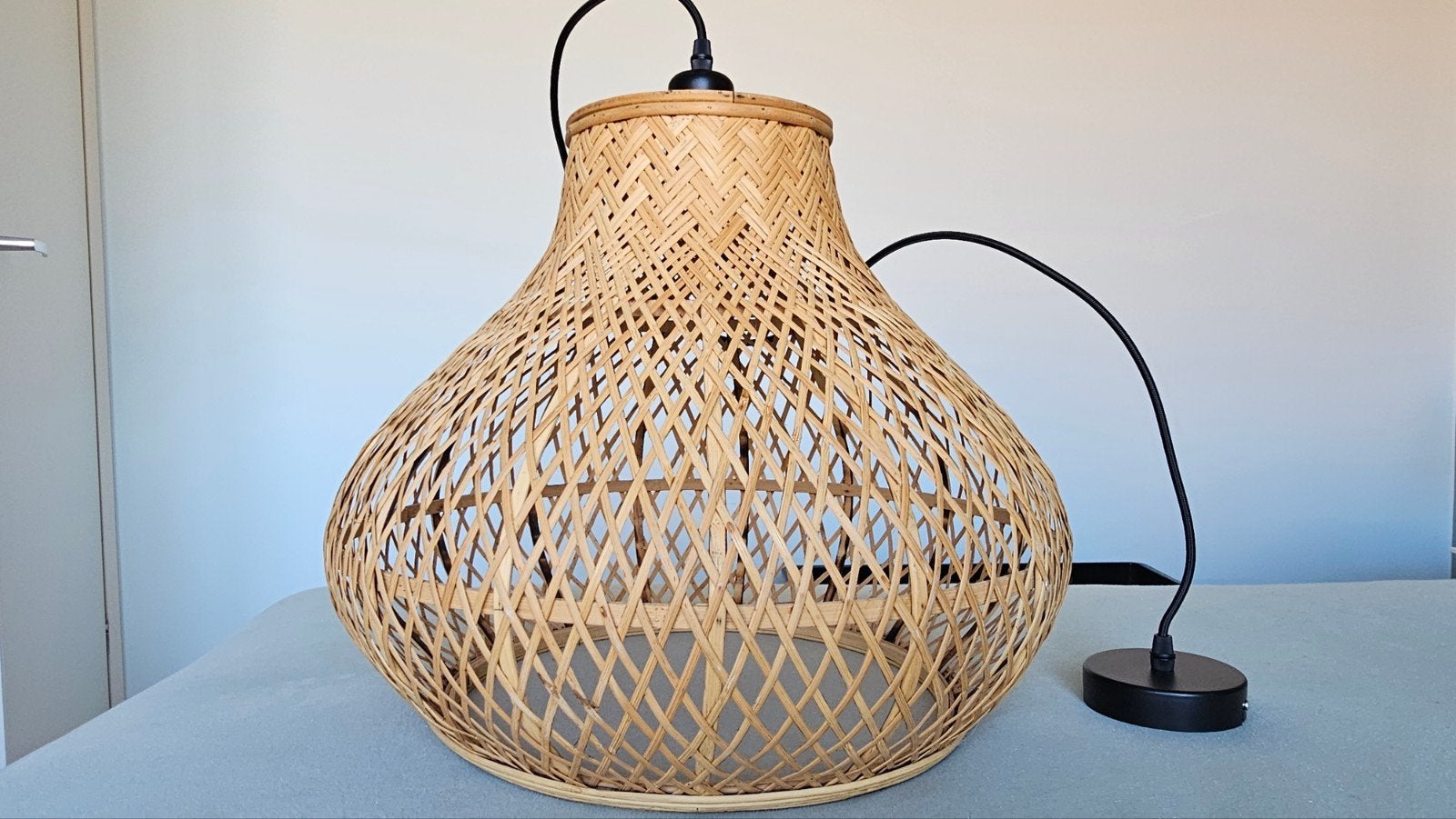 Splinternieuwe lamp + pendel met textielsnoer, Ophalen, Nieuw