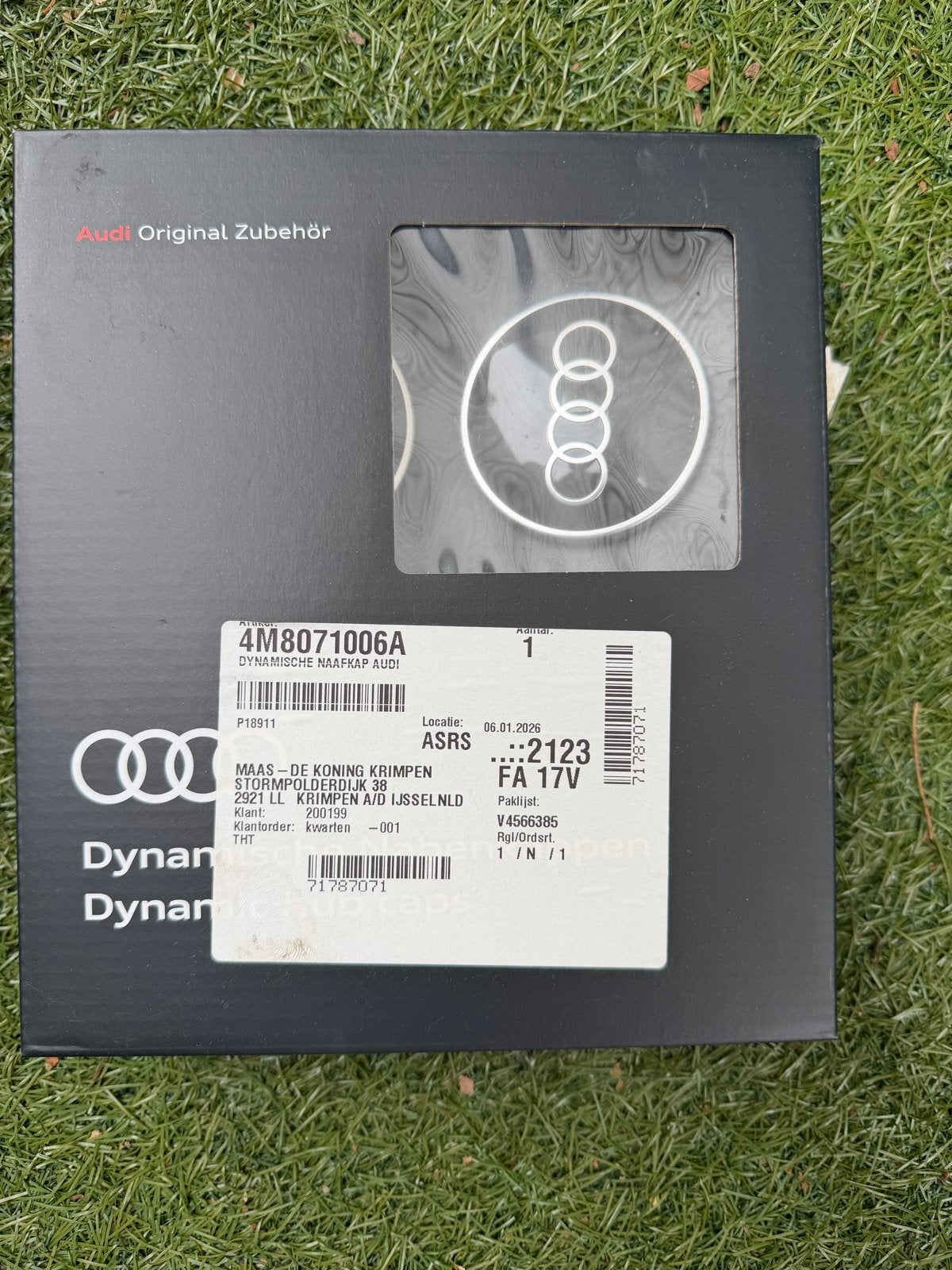 Audi Dynamische Naafkappen (4 stuks) - Origineel Zubehör, Audi, Gebruikt, Ophalen of Verzenden, 3066gn