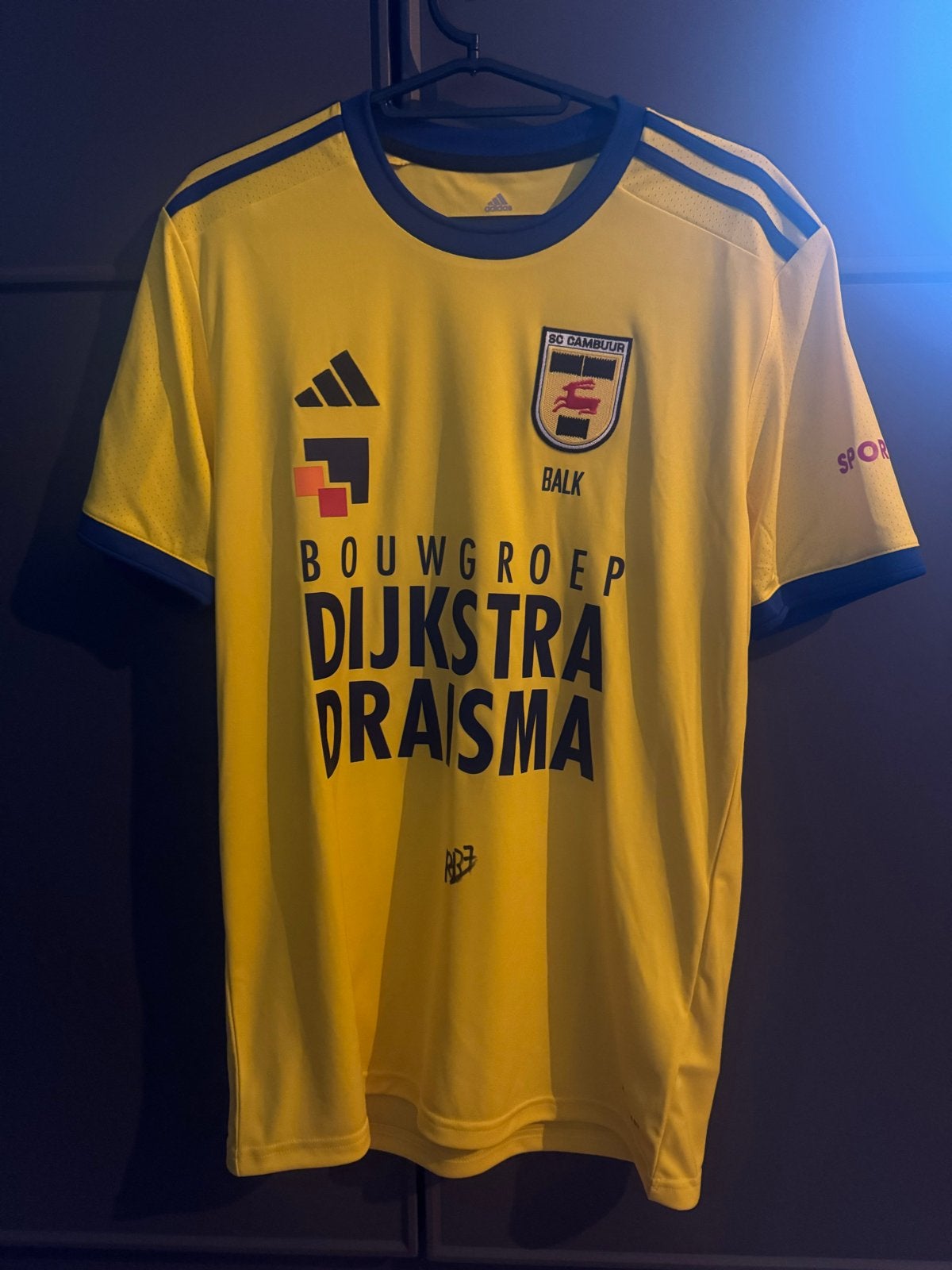 Matchworn shirt Remco Balk - SC Cambuur, Geel, Ophalen of Verzenden, Voetbal, Gedragen