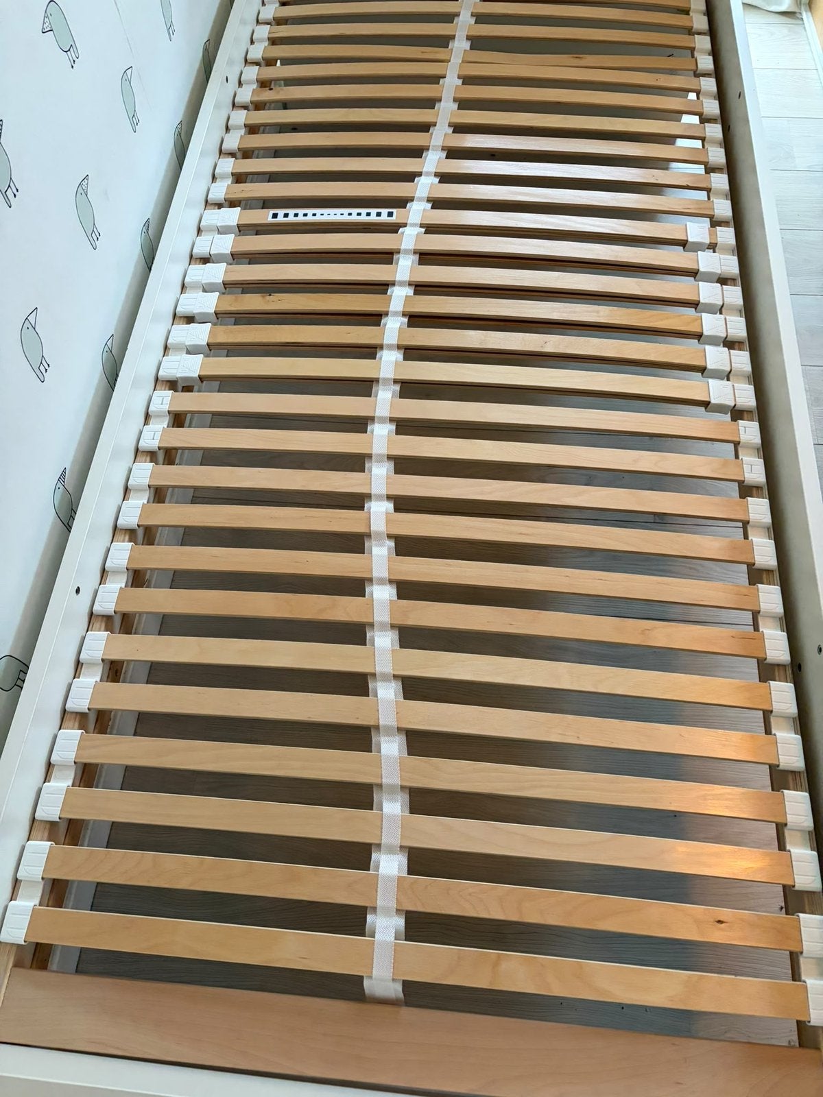 Kidsmill eenpersoonsbed met lattenbodem, Ophalen, 90 cm, Eenpersoons, Wit