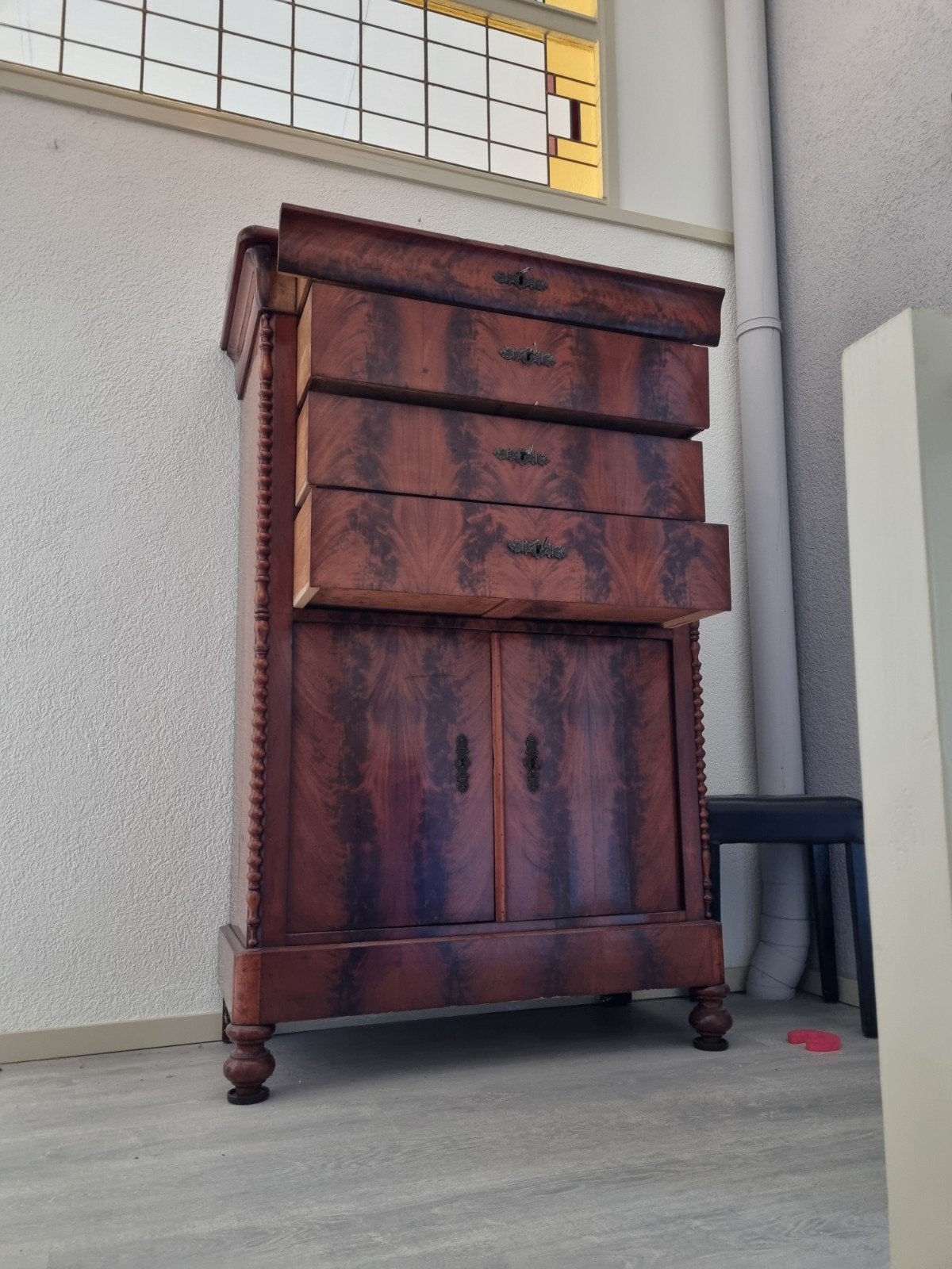 Antieke Biedermeier Mahoniehouten Ladekast 19e Eeuw, Antiek en Kunst, Ophalen
