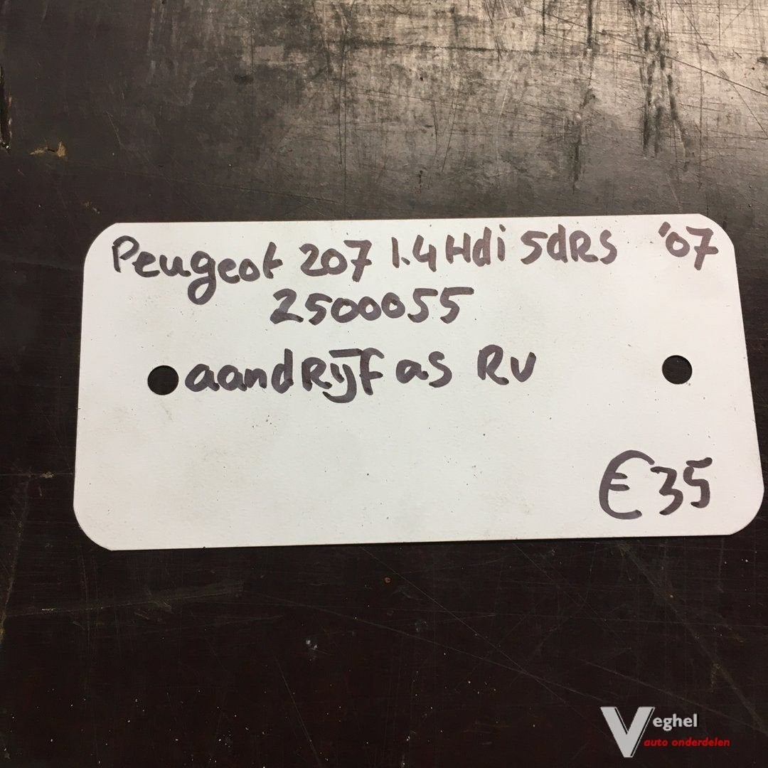 Peugeot 207 1.4 hdi 5drs 2007 2500055  Aandrijfas Rechtsvoor