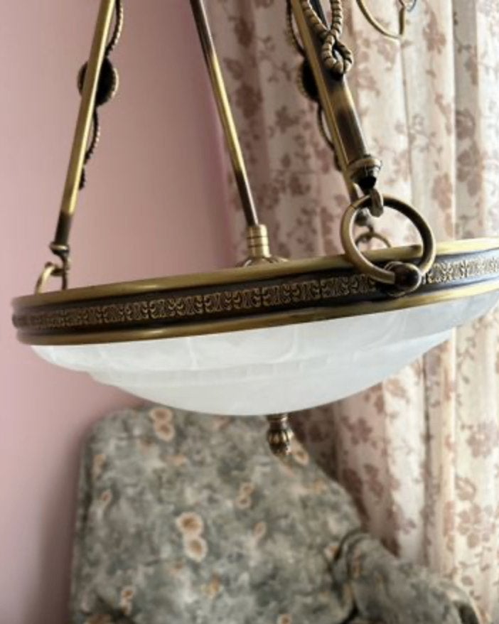 Vintage kroonluchter – brons, Huis en Inrichting, Lampen | Kroonluchters, Ophalen of Verzenden, Gebruikt, Overige materialen