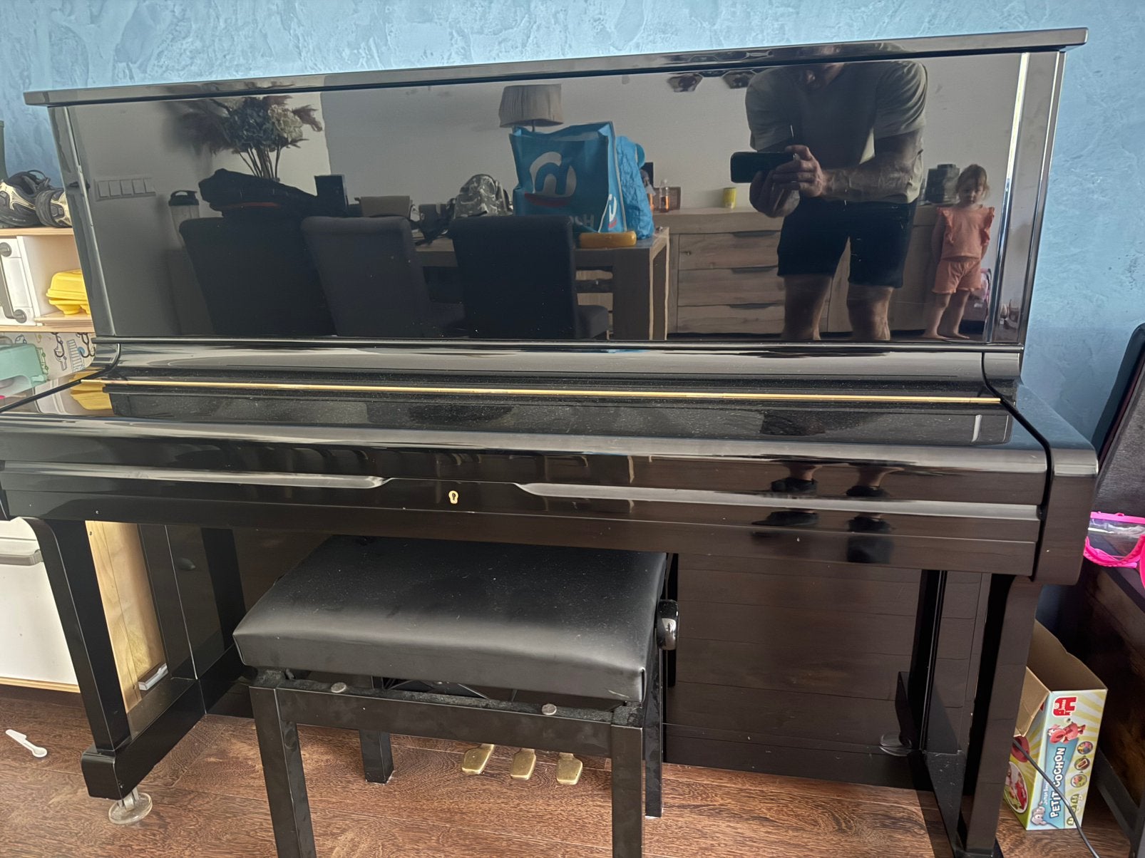 Yamaha u1 piano, Ophalen, Zo goed als nieuw, Zwart