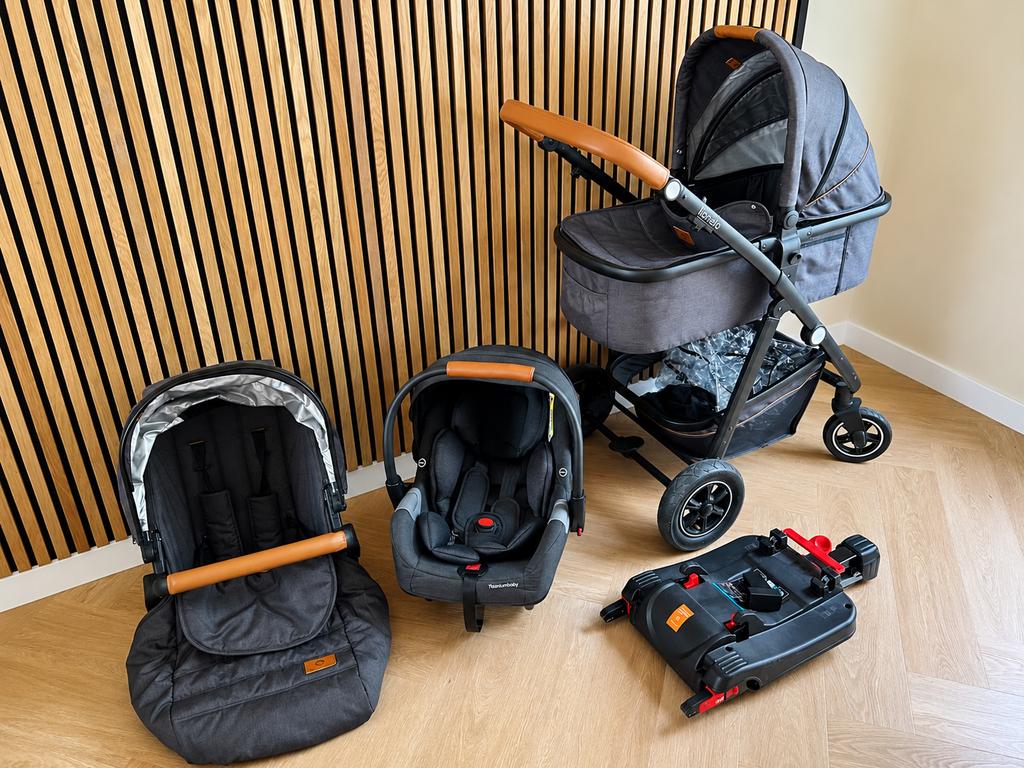 Kinderwagen set 4 in 1, Kinderen en Baby's, Kinderwagens en Combinaties, Gebruikt, Verstelbare duwstang, Combiwagen, Ophalen