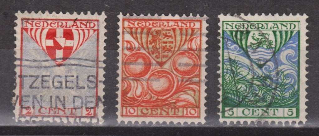 NVPH 199 200 201 geb Kinderzegels 1926 OUD NEDERLAND p/stuk, Ophalen of Verzenden, T/m 1940, Gestempeld