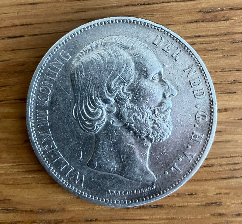 Zilveren 2½ Gulden Koning Willem III 1872, Koning Willem III, Zilver, Ophalen of Verzenden, Losse munt