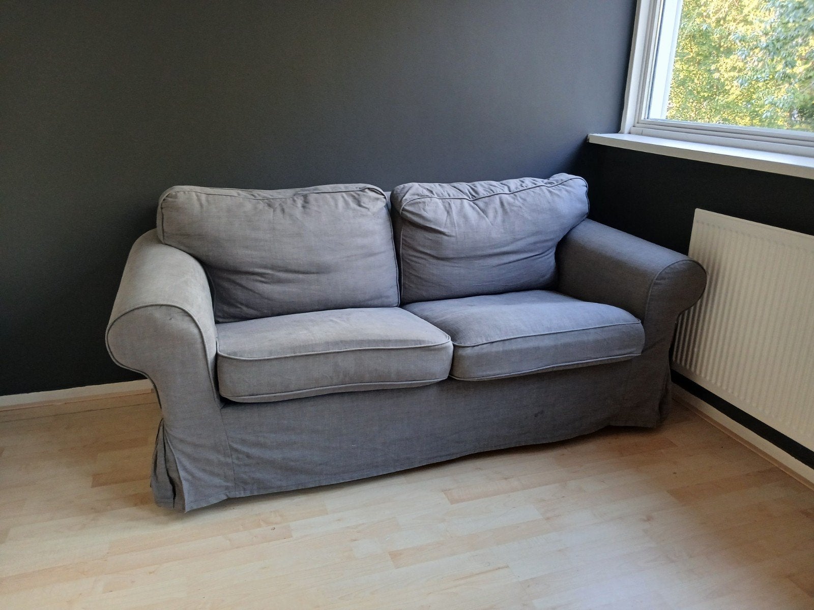 Ikea ektorp 2 zits bank grijs, Ophalen, Gebruikt
