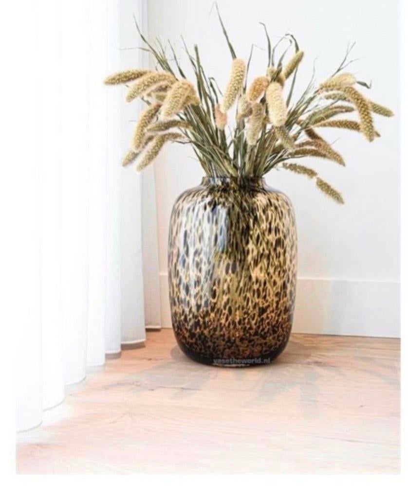 Vase World cheetah vaas S en M, Gebruikt, Overige kleuren, Ophalen of Verzenden, Glas