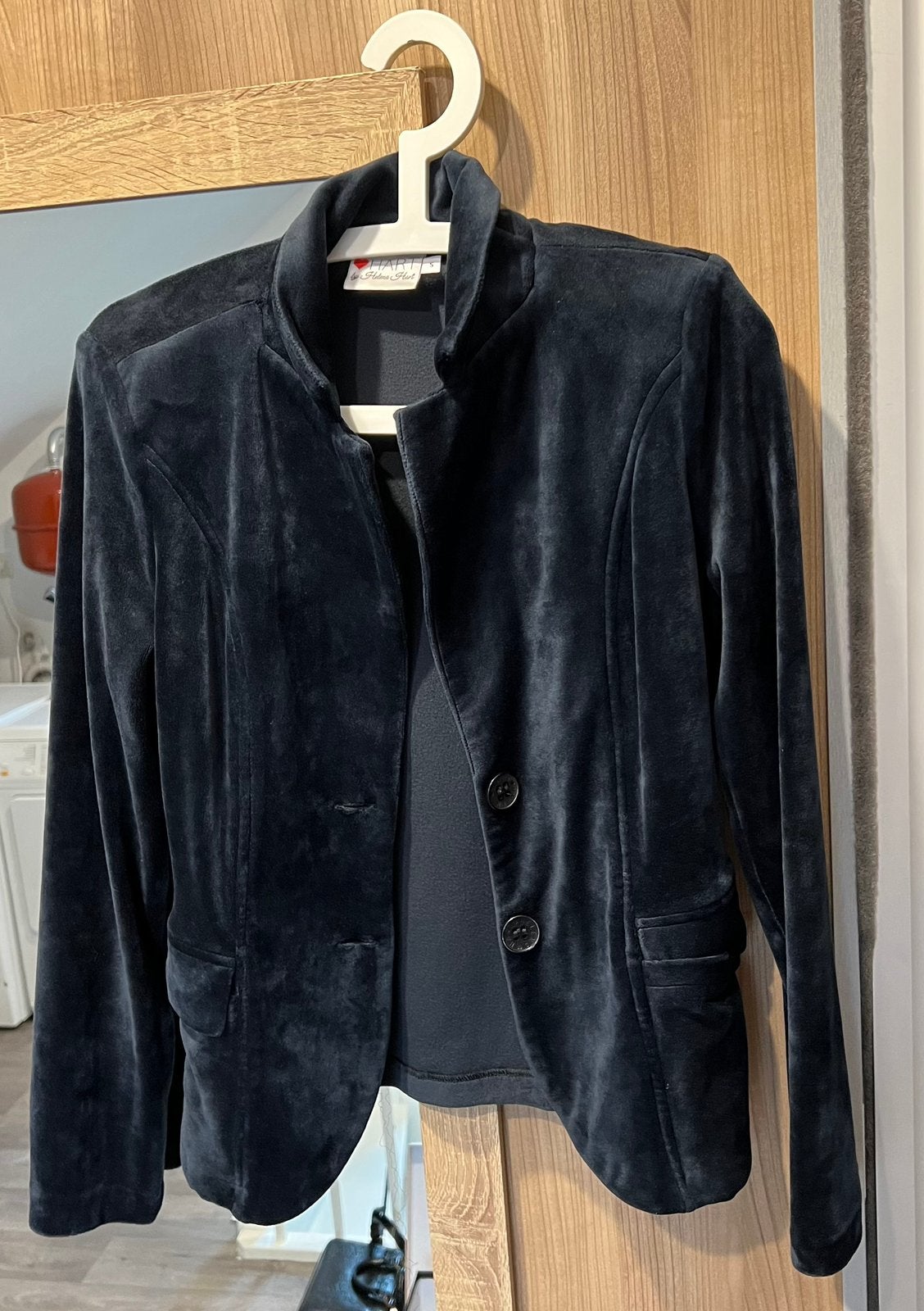 Blauwe velours blazer Helena hart, Blauw, Ophalen of Verzenden, Zo goed als nieuw, Jasje