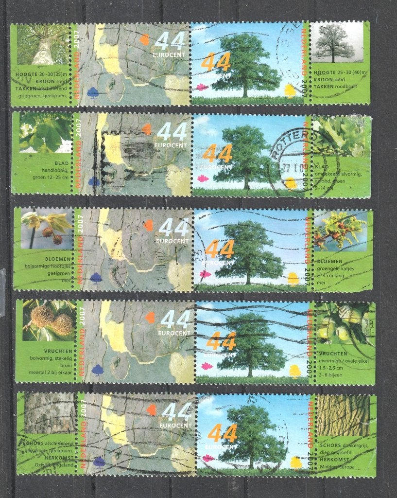 165 T --2510-11 serie Bomen 2007, Verzenden, Na 1940, Gestempeld