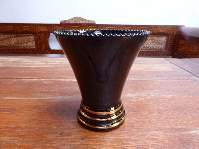 Art deco vaasje van hyaliet glas, Doyen, Ophalen of Verzenden