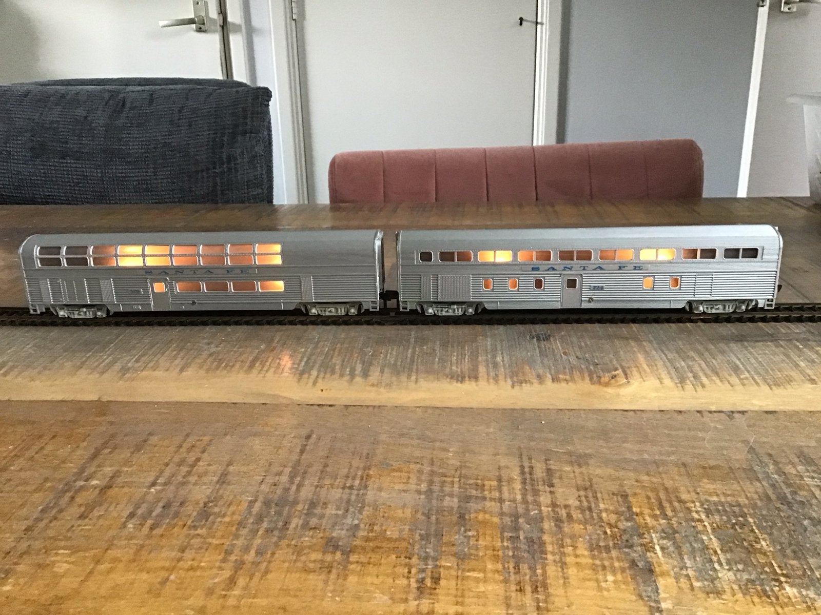 Fleischmann Ho santa fe wagon.         (Set 1 ), Gebruikt, Gelijkstroom, Fleischmann, Wagon