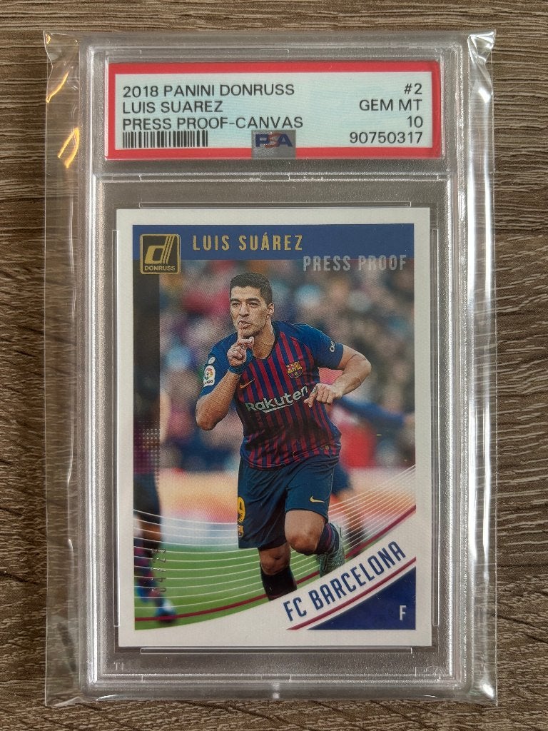 Luis Suarez /25 PSA 10 - 2018 Panini Donruss, Verzenden, Zo goed als nieuw, Buitenlandse clubs, Spelerskaart