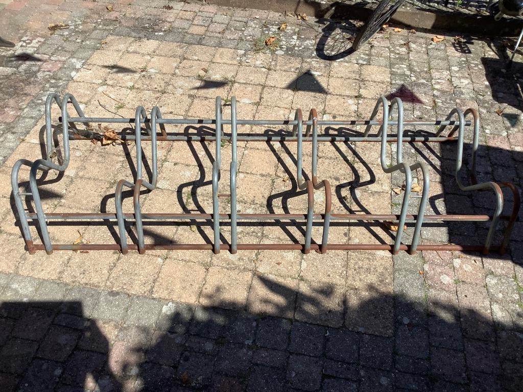 Stevig fietsenrek 155 cm voor 5 fietsen, Ophalen of Verzenden, Gebruikt