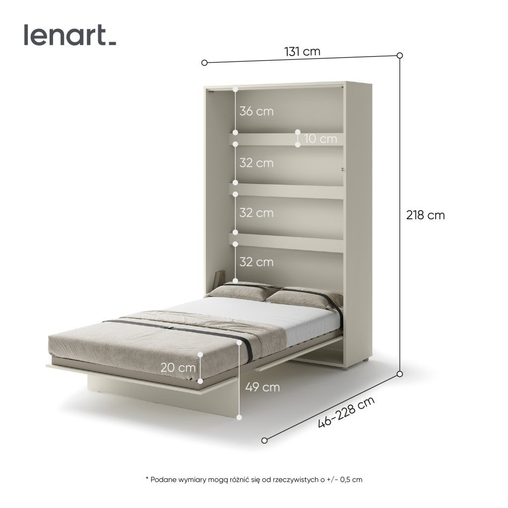 Concept opklapbed verticaal - 120x200 - Cashmere, Niet ingevuld, Niet ingevuld, Niet ingevuld