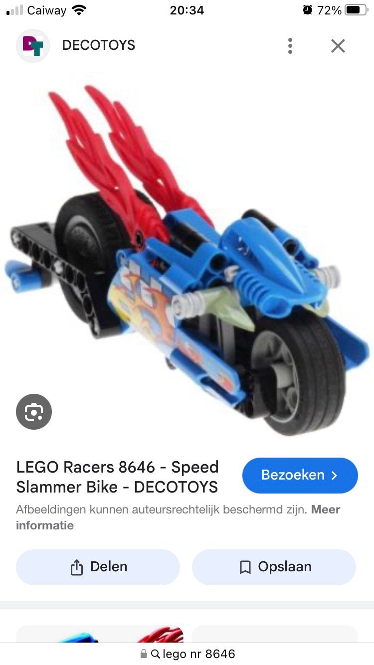 LEGO Racers Speed Slammer Bike nr. 8646, Ophalen of Verzenden, Zo goed als nieuw