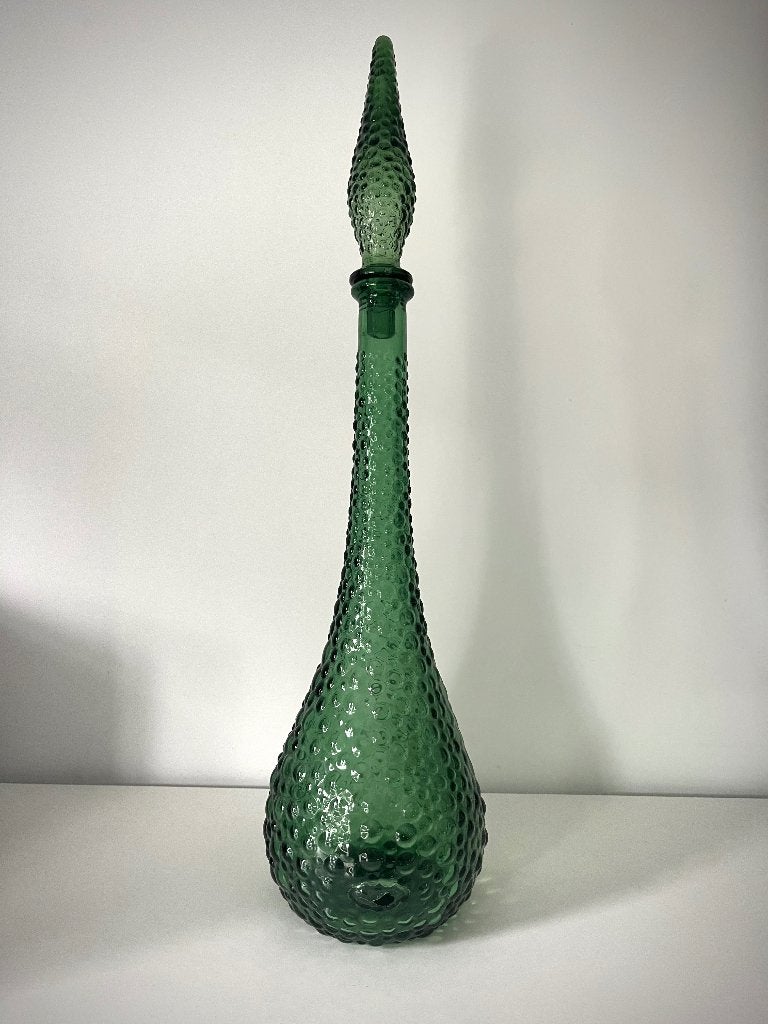 Empoli glas genie karaf groen met stop retro vintage antiek, Antiek en Kunst, Ophalen of Verzenden