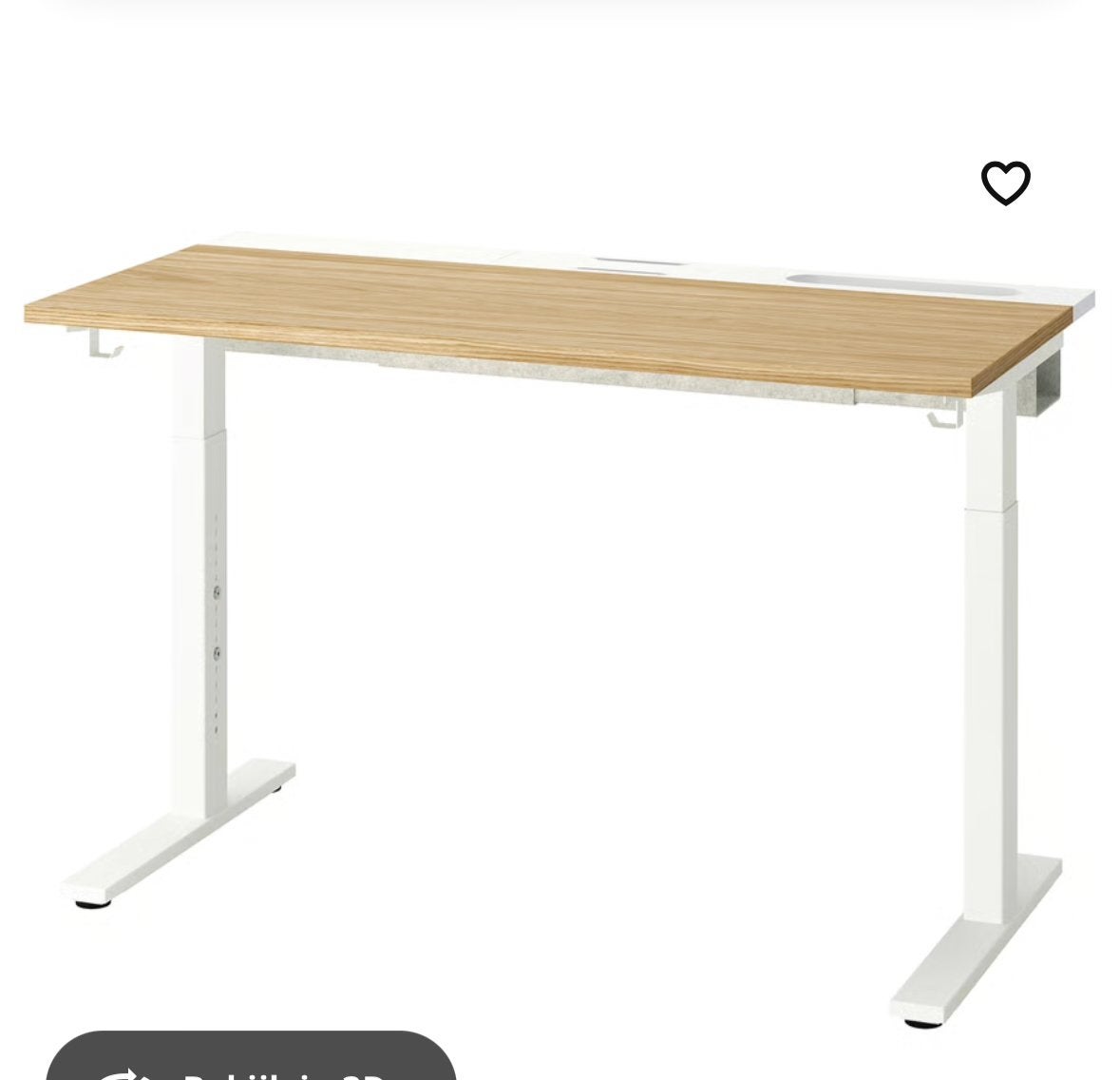IKEA Mittzon Bureau 120x80 cm z.g.a.n.wegens overcompleet!, 120 cm, Spaanplaat of MDF, In hoogte verstelbaar, Ophalen of Verzenden