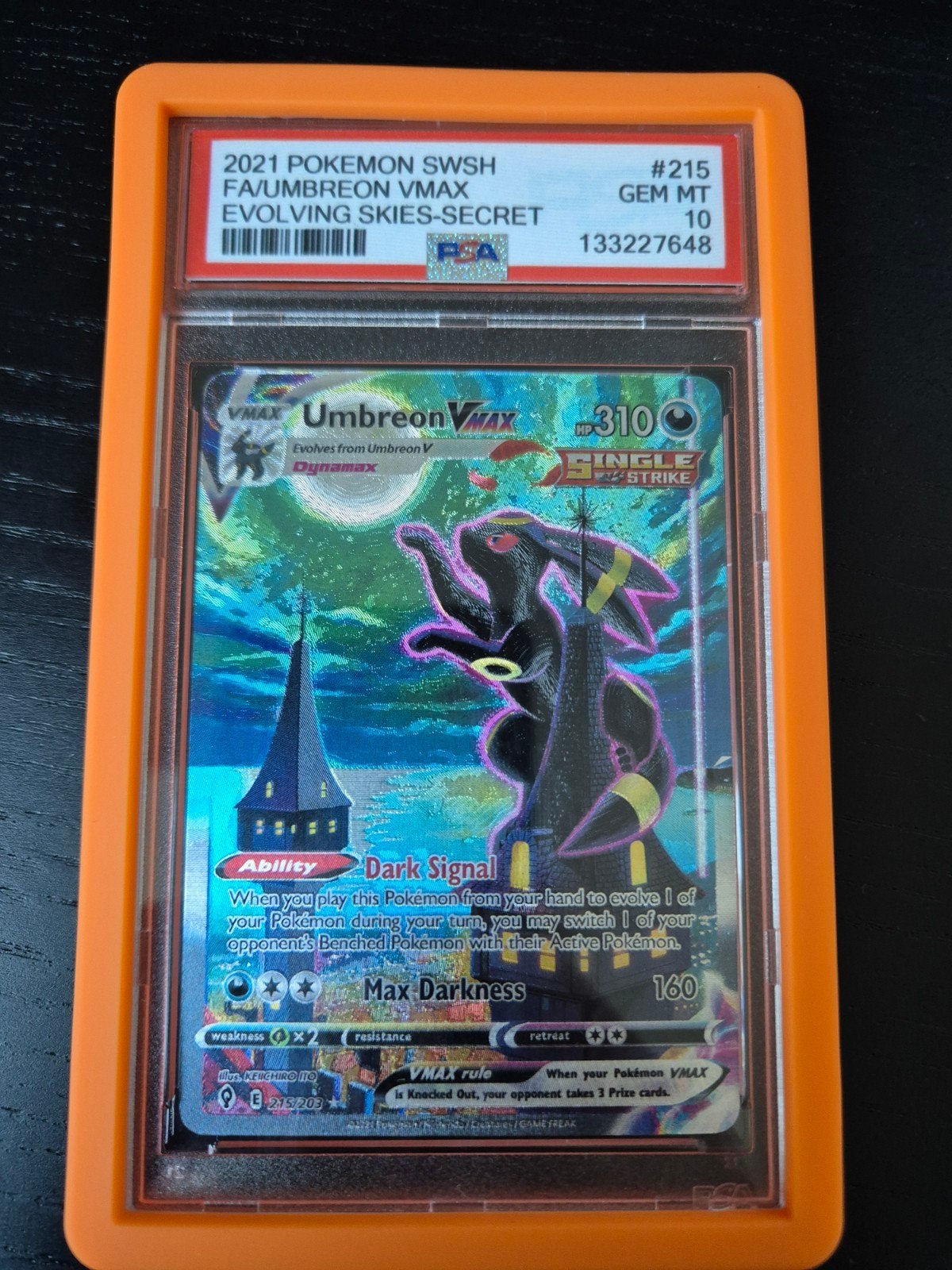 Umbreon Vmax PSA 10 Proxy - Prachtige replica, Hobby en Vrije tijd, Ophalen of Verzenden, Nieuw, Losse kaart