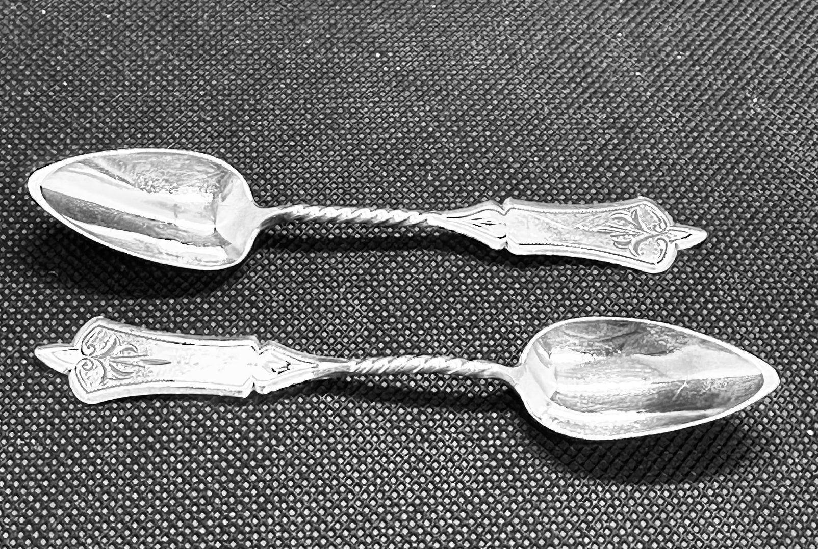 2 Biedermeier zilveren 835 koffielepeltjes 1921 NL gekeurd, Ophalen of Verzenden