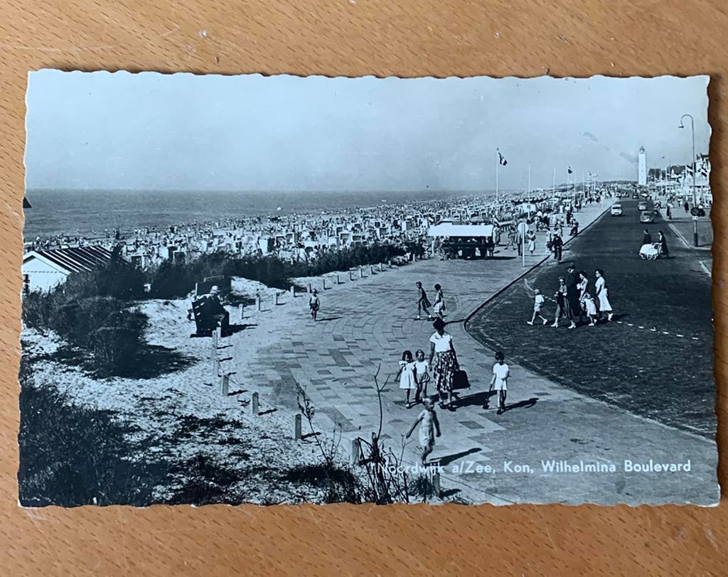 Ansichtkaart Noordwijk aan zee kon. Wilhelmina boulevard, Ophalen of Verzenden, Voor 1940, Zo goed als nieuw, Overige onderwerpen