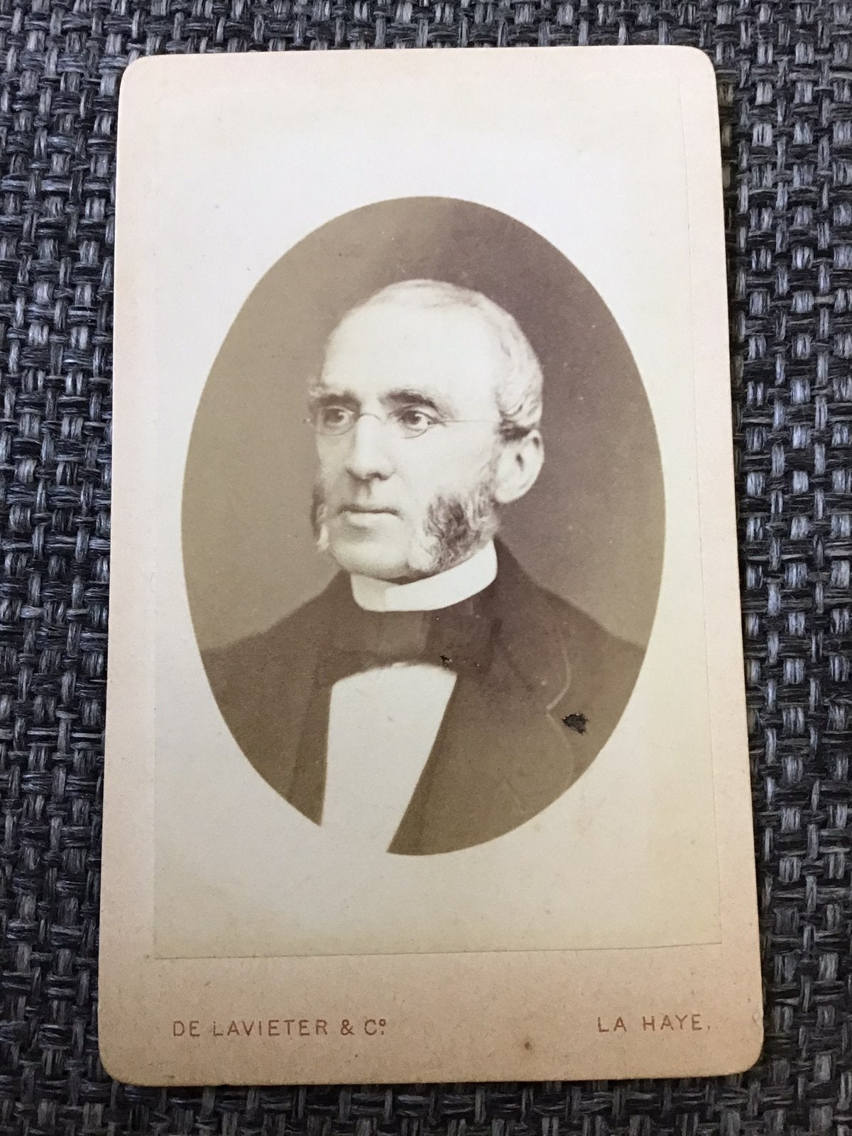 CDV, Man, DE LAVIETER & CO, DEN HAAG, Carte de Visite, Ophalen of Verzenden, Voor 1940, Gebruikt, Foto