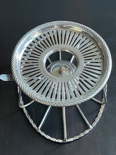 Apollo Art Déco antiek verzilverd Frans rechaud met brander, Ophalen of Verzenden
