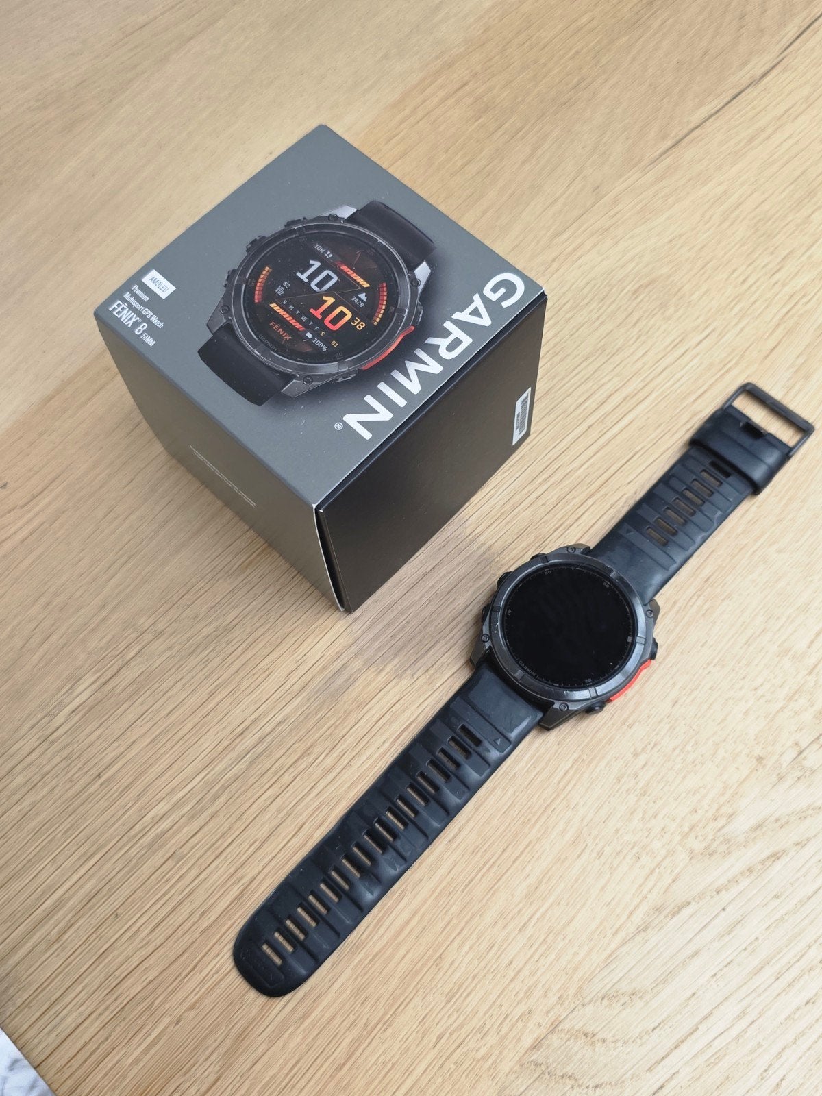 Garmin Fenix 8 (51mm) AMOLED scherm - Zo goed als nieuw, Zwart, Garmin, Ophalen of Verzenden, Zo goed als nieuw