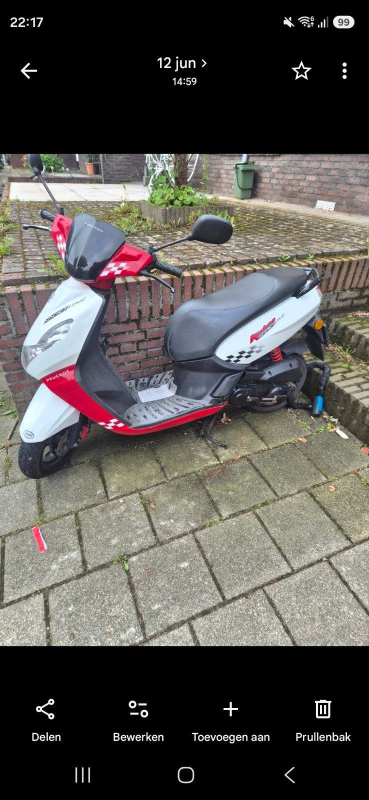 Peugeot Kisbee snor scooter - Weinig kilometers, loopt goed!, Ophalen, Gebruikt, Benzine, Peugeot