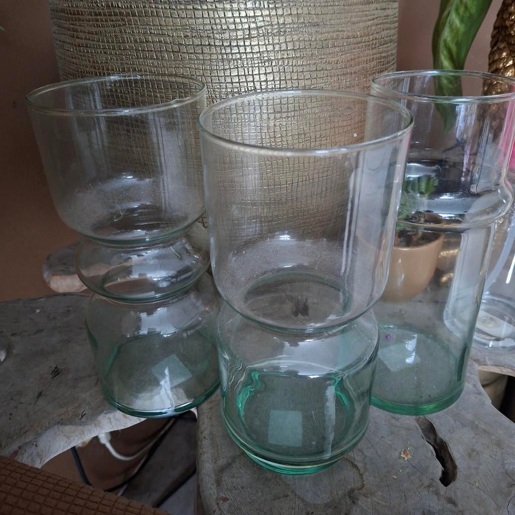 Set van 3 glazen vazen van intratuin, ongebruikt, Ophalen, Overige kleuren, Nieuw, Glas