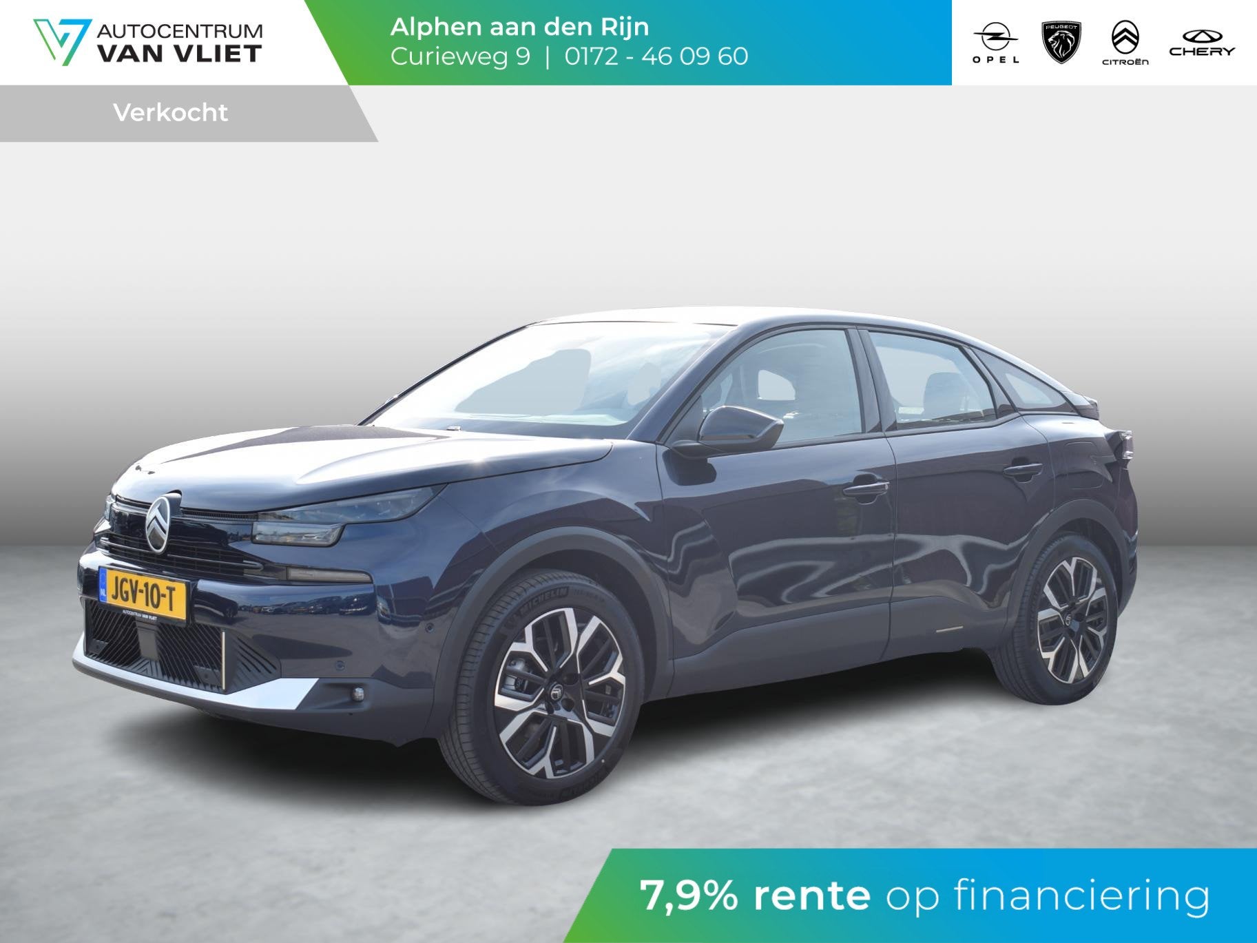 Citroen Ë-C4 Business 156pk Extended range 54 kWh SOH 99% |, Auto's, Gebruikt, Zwart, 156 pk, Blauw