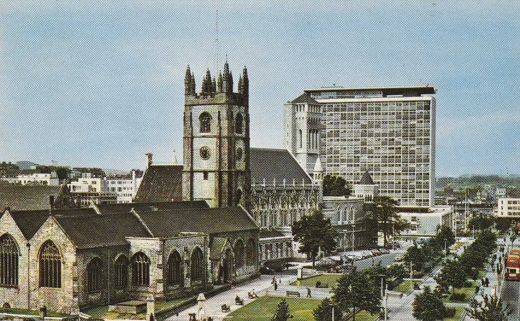 St. Andrew's Church en de moderne Civic Centre-gebouwen, Ophalen of Verzenden, 1960 tot 1980, Ongelopen, Engeland