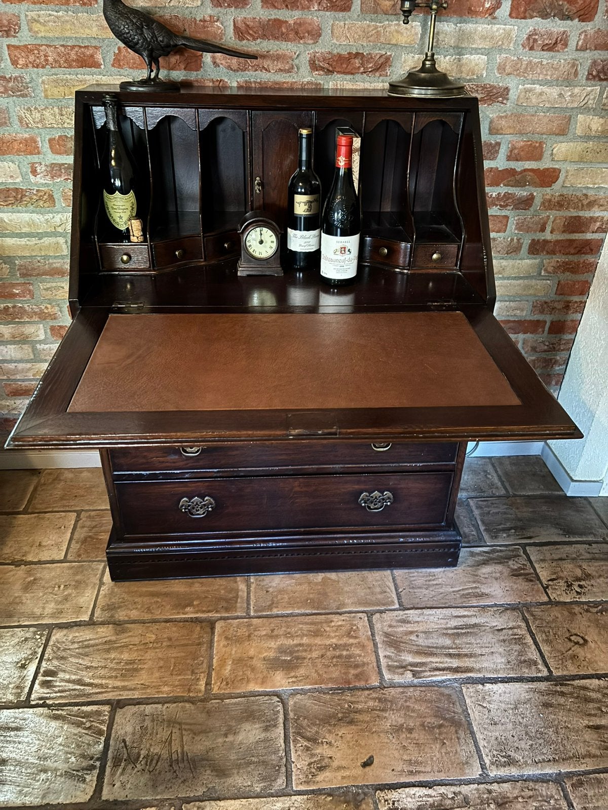 Secretaire magogany, Huis en Inrichting, Ophalen, Zo goed als nieuw, Landelijk klassiek
