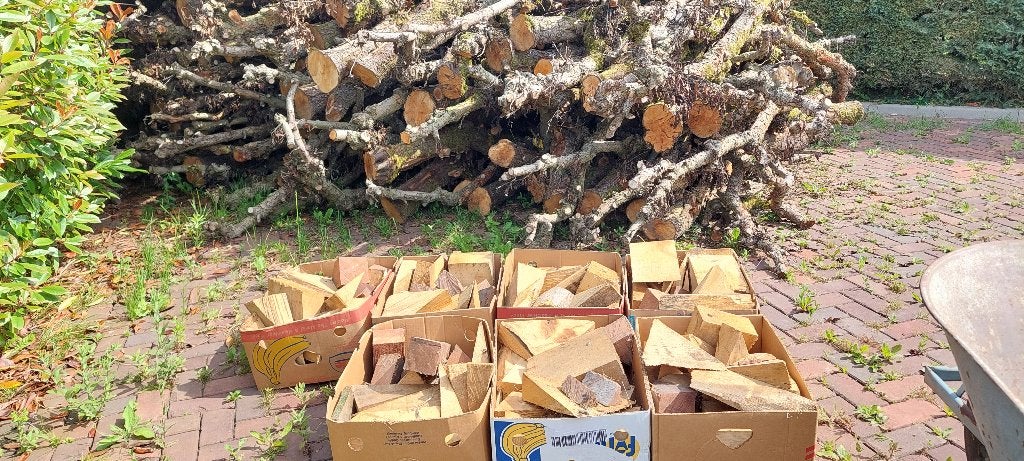 eiken openhaard hout, Minder dan 3 m³, Ophalen of Verzenden, Eikenhout, Blokken