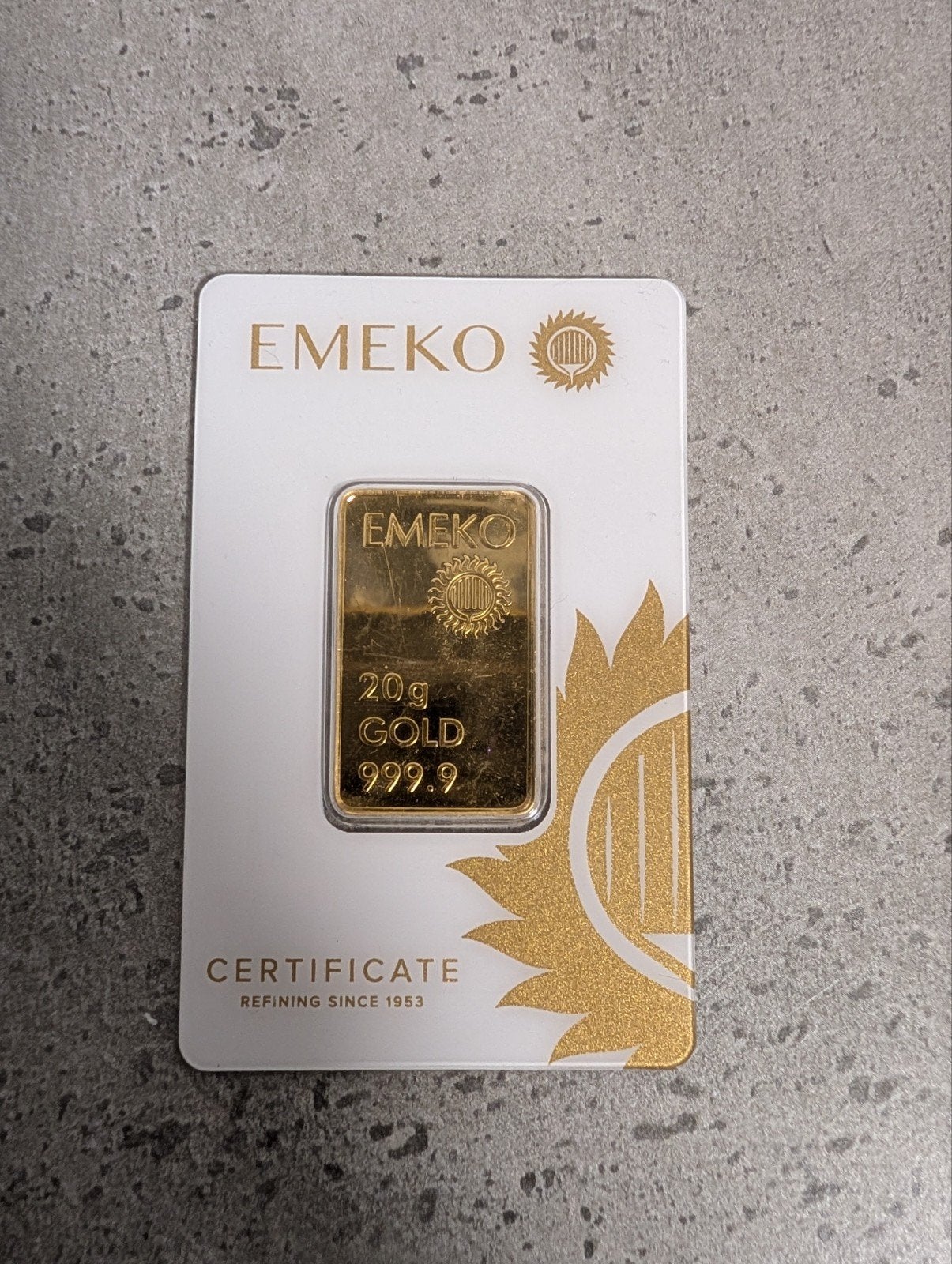 Emeko 20g Goudbaar 999.9 Fijn Goud CertiCard, Ophalen of Verzenden