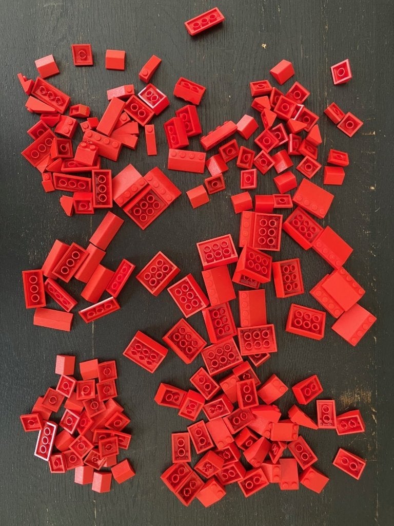 Lot LEGO ruim 175 Vintage Rode LEGO Dakpannen, Ophalen of Verzenden, Gebruikt, Losse stenen, Lego