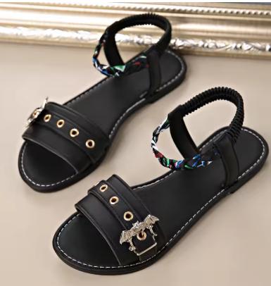 Zwarte Sandalen met Gevlochten Band en Gesp - Maten 36-41, Kleding | Dames, Schoenen, Nieuw, Sandalen of Muiltjes, Zwart, Ophalen of Verzenden