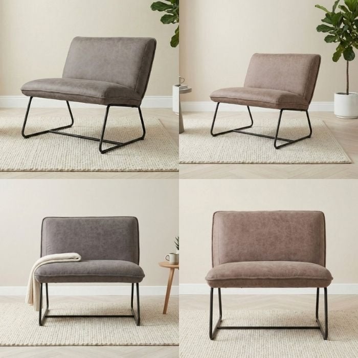 Industriële fauteuil microvezel | Grijs of Taupe, Ophalen, Minder dan 75 cm, Nieuw, 75 tot 100 cm