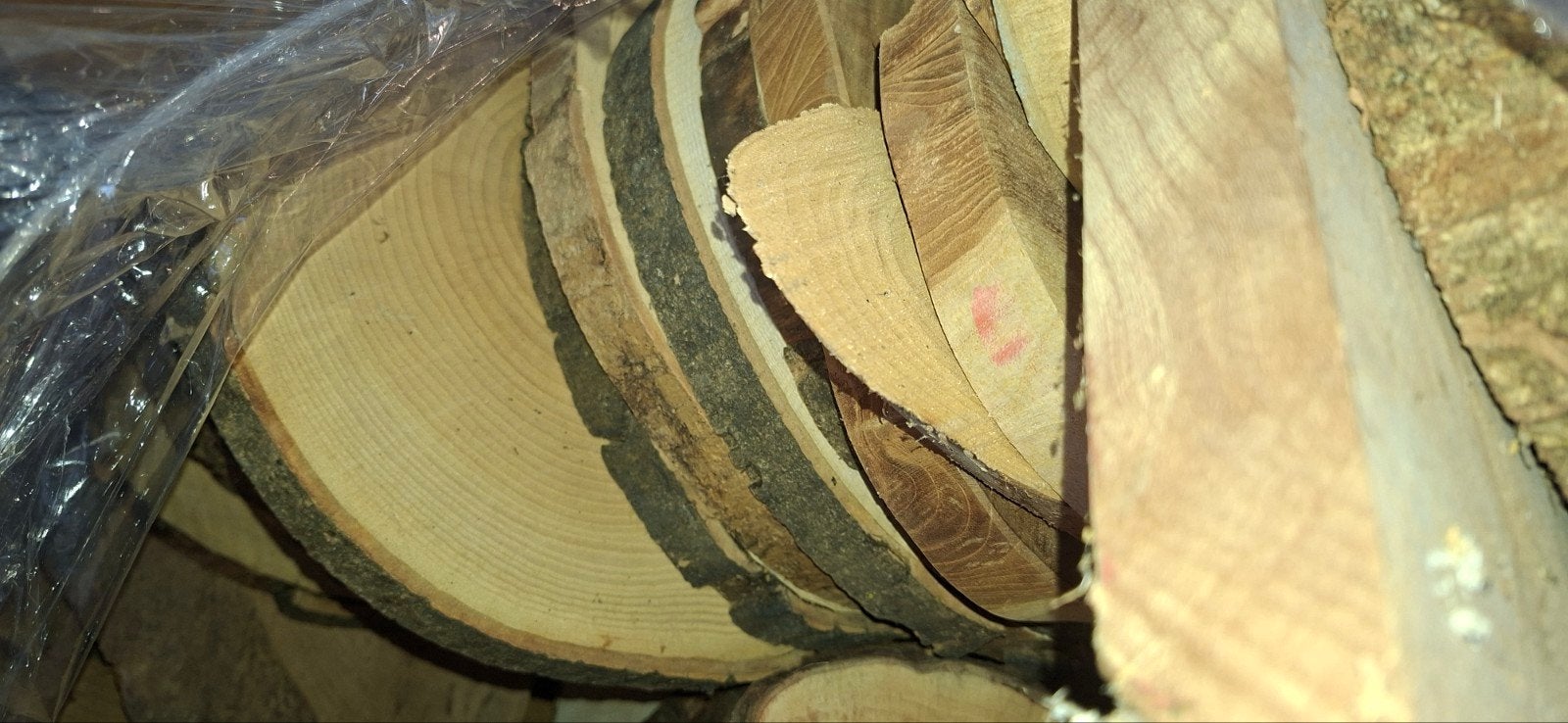 Grote partij houten boomschijven, snij-, en reclameborden, Ophalen of Verzenden, Nieuw, Hout, Overige stijlen