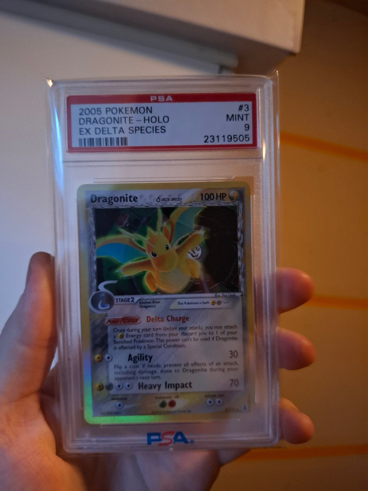 PSA 9 MINT 2005 Dragonite Holo EXDelta Species Pokémon Kaart, Ophalen of Verzenden