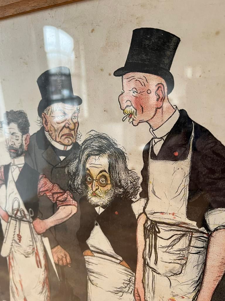 lithografie Adrien Barrère ingelijst Medische faculteit, Ophalen