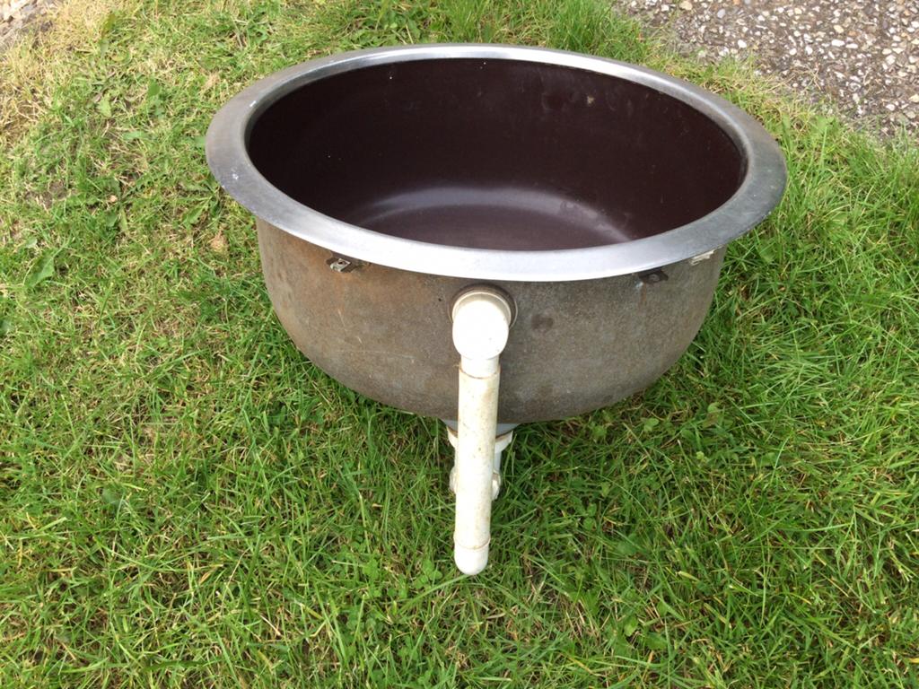 RVS stalen spoelbak. Diameter: 40cm. Diep: 15cm, Ophalen, Gebruikt, Rvs, Wastafel