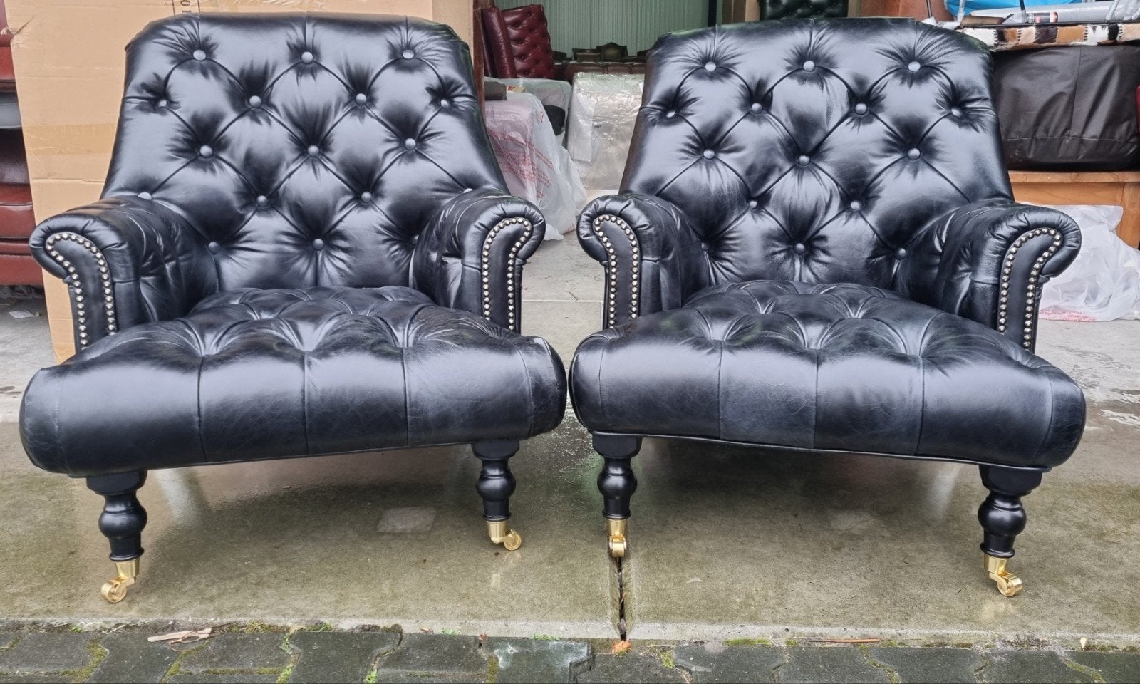 2x Showroommodel Chesterfield lazy fauteuil + BEZORGING, ., Chesterfield, Nieuw, Ophalen of Verzenden