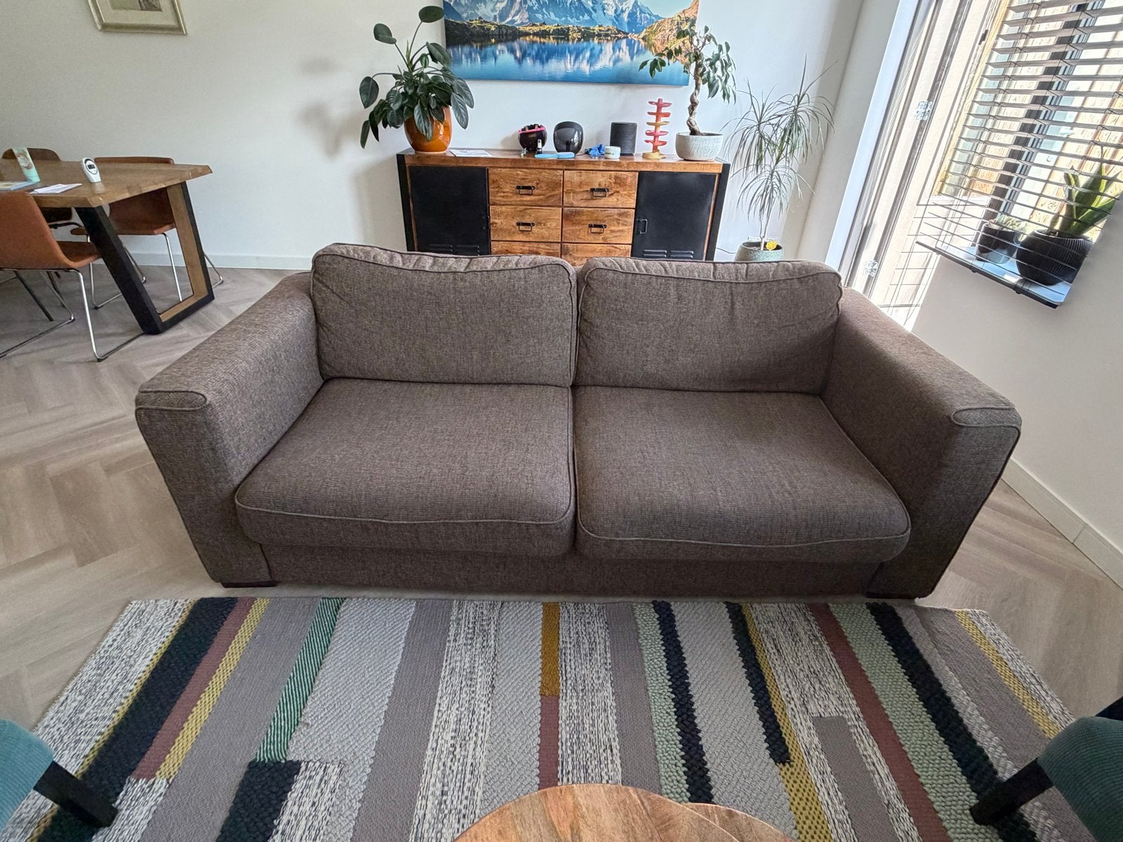 Comfortabele 2,5- zits bank., Ophalen, Gebruikt, Driepersoons, 75 tot 100 cm