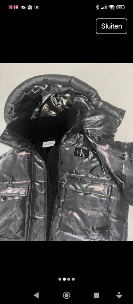 Metallic Calvin Klein jas maat S/M Nieuw, Kleding | Dames, Jassen | Winter, Ophalen of Verzenden, Nieuw, Zwart