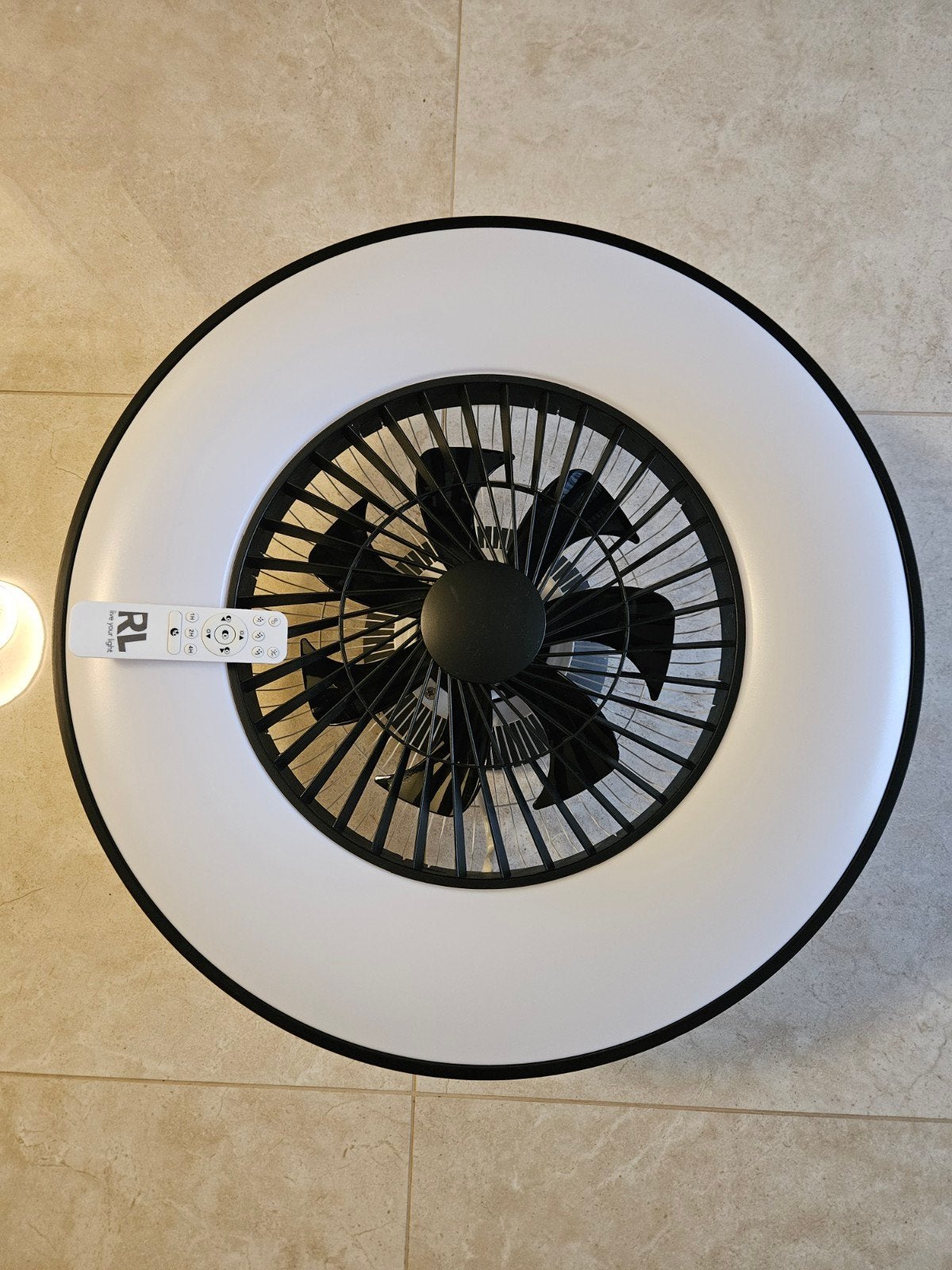 Mooie LED plafondlamp met ventilator - 60 cm, Ophalen, Kunststof, LED, Zo goed als nieuw